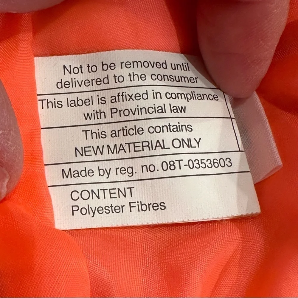 Vintage Gymboree Girls Kids Neon Orange  Ruched Puffer Vest M 7-8 Full Zip 90’s